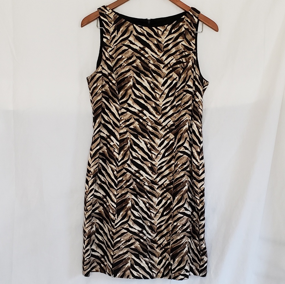 Papell Petites Sleeveless Animal Print Dress